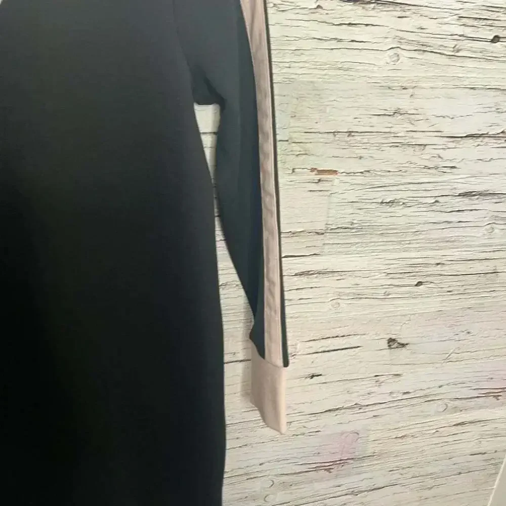 J crew size 0 long sleeve  pink black wool blend dress